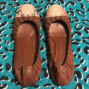 Tory Burch snake skin flats